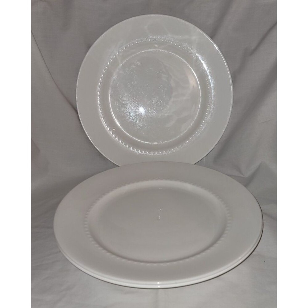 Gibson Elite White Hobnail Bone China Dinner Plates 11″ Set of 3 Replacement
